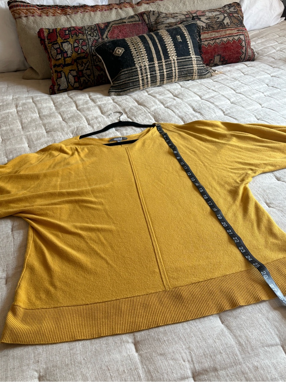Marled Women's Mustard Batwing Knit Top - Picture 5 of 6